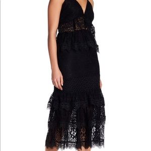 KENDALL AND KYLIE Ruffled Lace Midi Dress